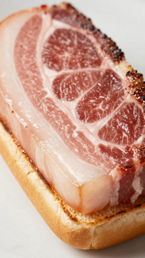 rendered ribeye fat brushed on slider buns, close-up