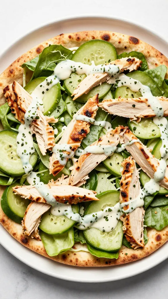 hand-tossed chicken salad with mayo and herbs, top-down