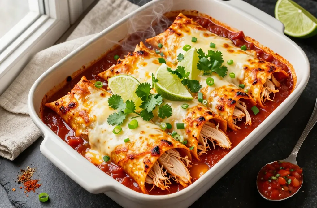 Speedy Leftover Rotisserie Chicken Enchiladas — Ready in 20 Minutes
