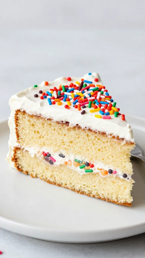 no-bake icebox cake slice with sprinkles