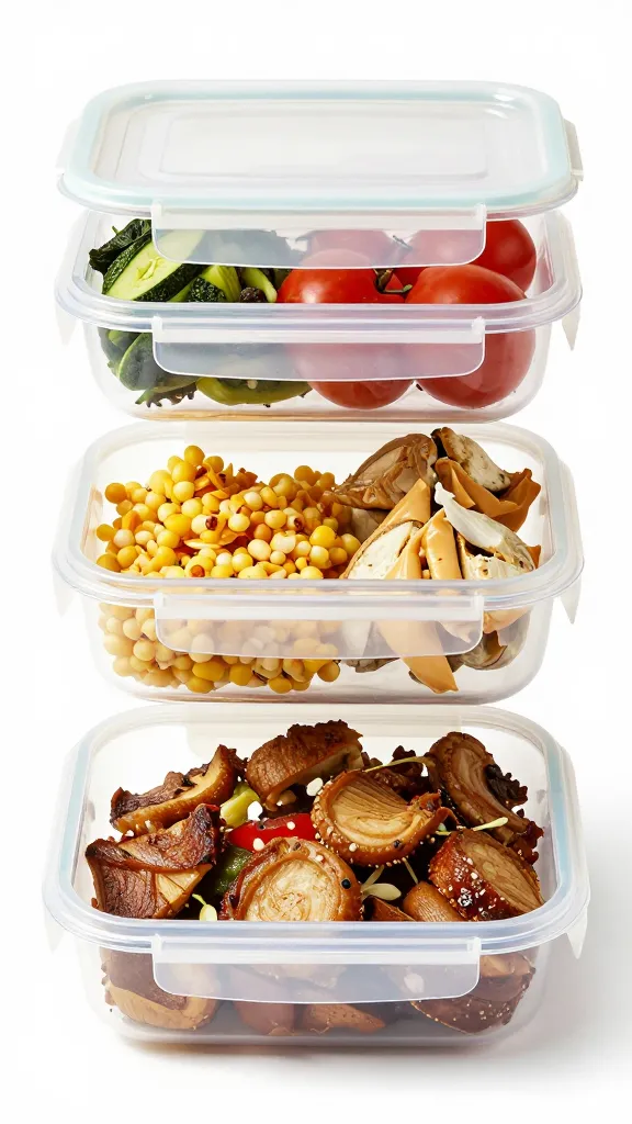 Meal prep containers with mix-and-match leftovers