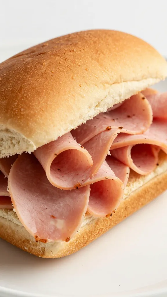 Pulled ham sliders on brioche buns