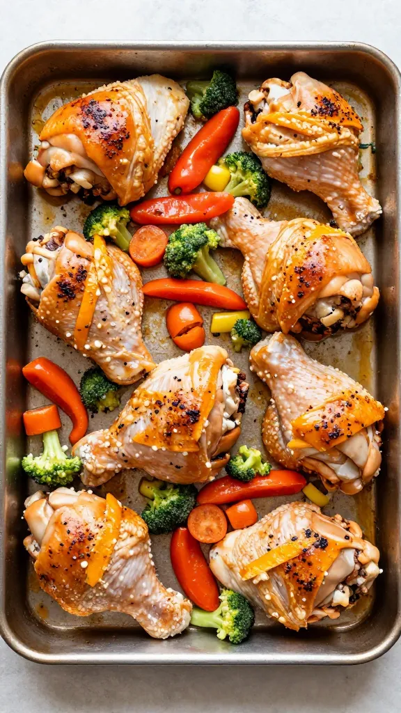 $10 chicken thigh sheet pan with frozen vegetables