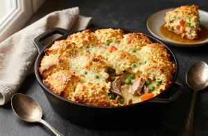 Crispy Cozy Turkey Pot Pie with Biscuits Tonight