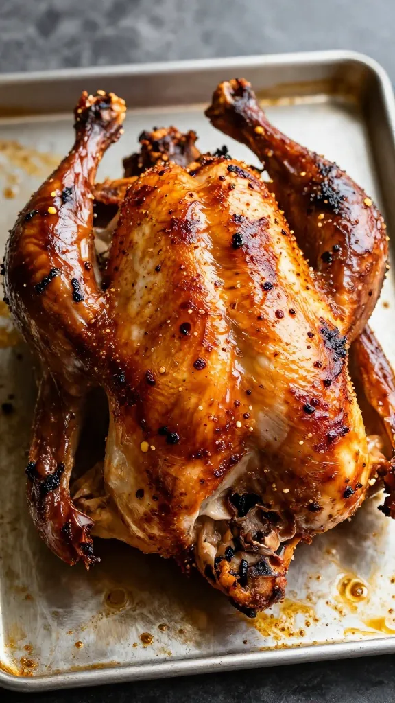 spatchcocked dry-brined turkey, crispy skin, sheet pan