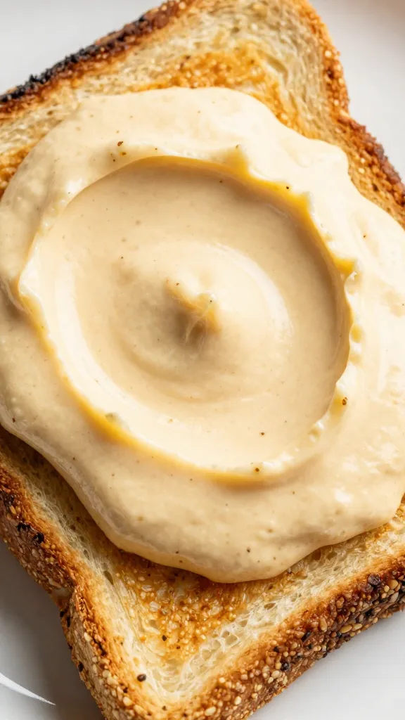 close-up mayo lemon pepper spread on toasted multigrain