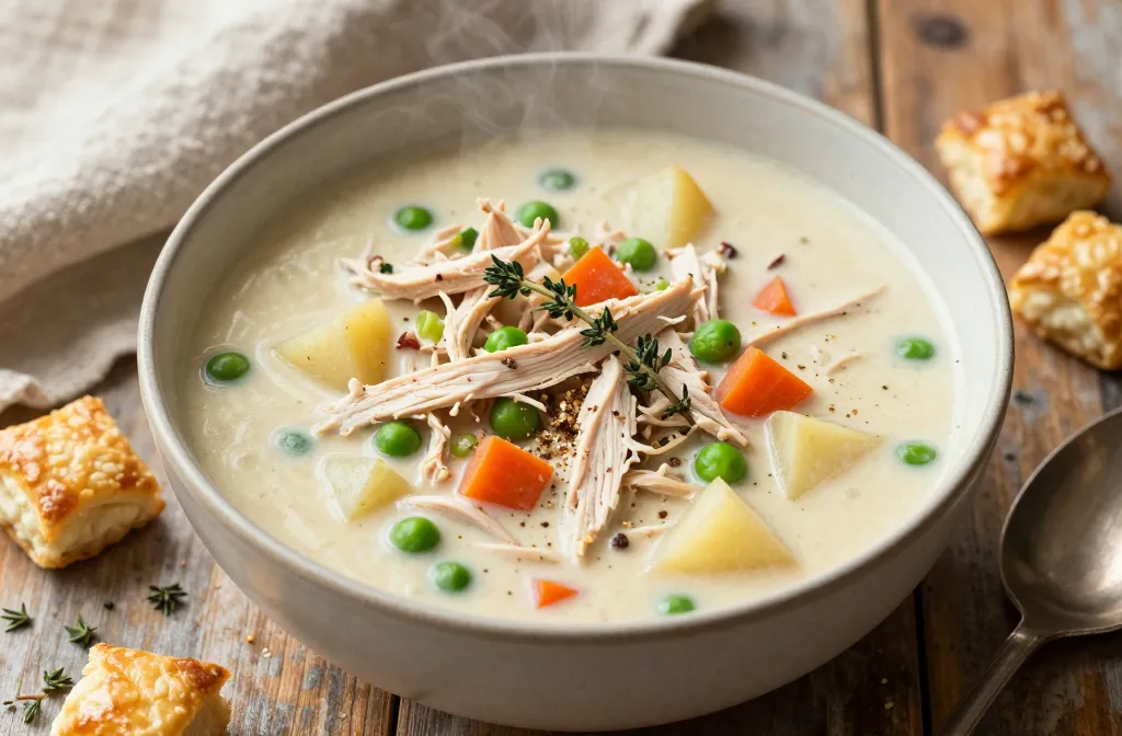Leftover Turkey Pot Pie Soup That Tastes Like a Hug