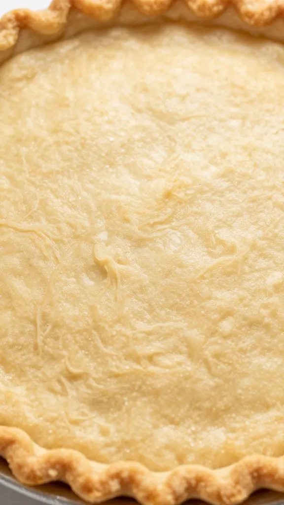 Flaky golden gluten-free pie crust close-up