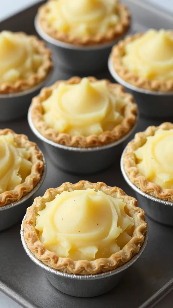 ramekins of mini pot pies with mashed potato topping