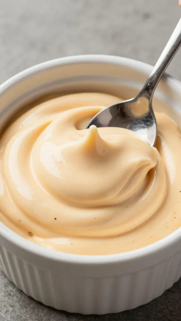 chipotle mayo swirl in ramekin with spoon