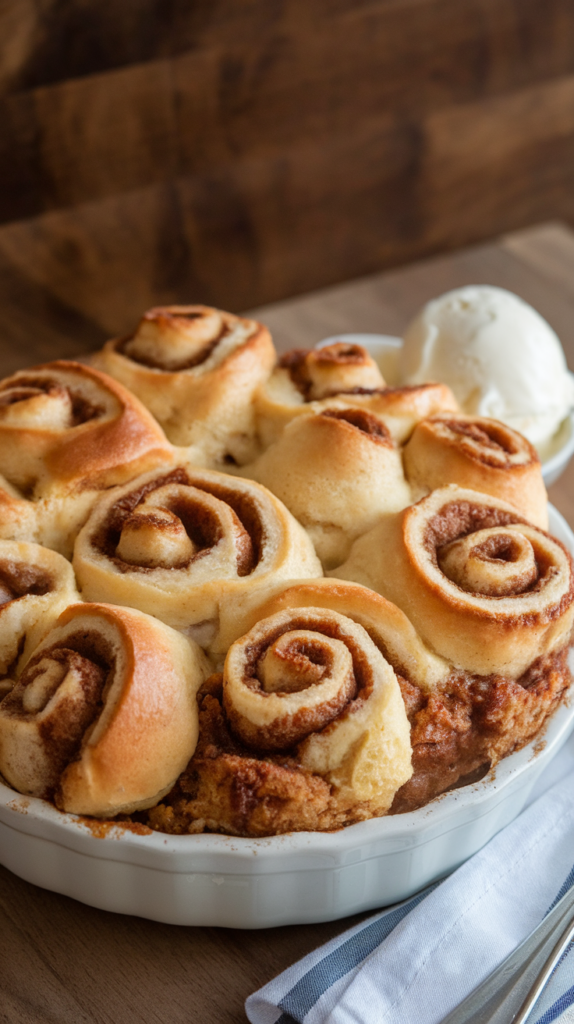 ideogram cinnamon roll bread pudding