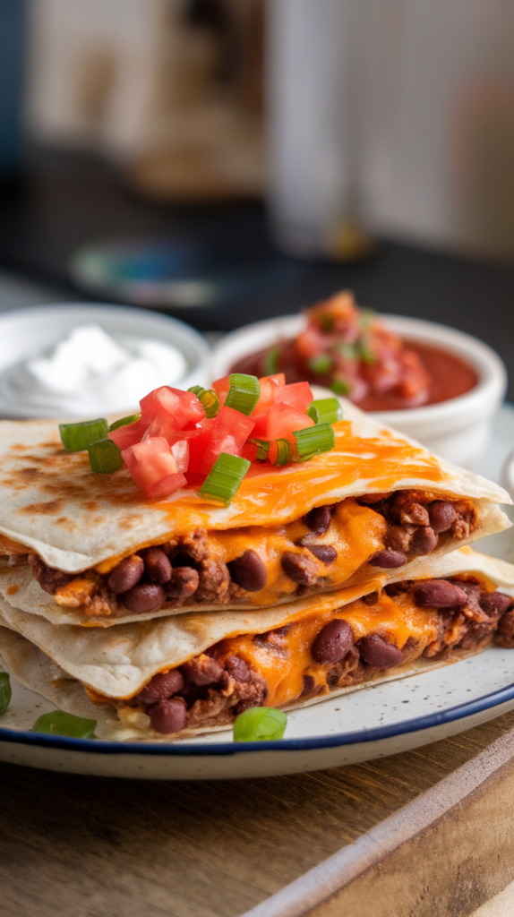 ideogram loaded black bean quesadillas