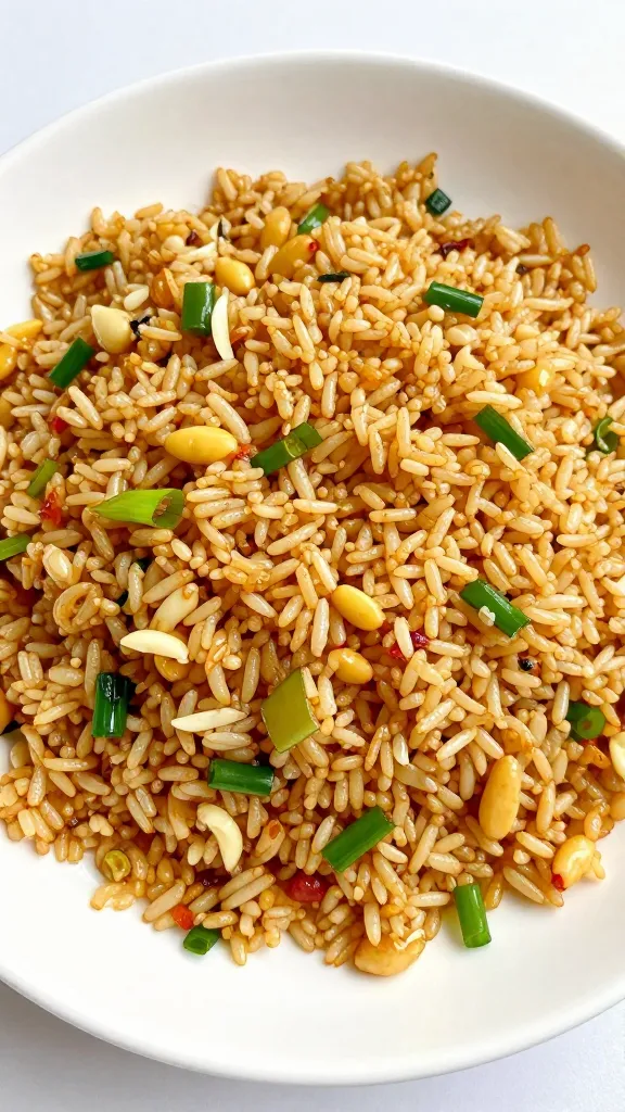 Wok-tossed fried rice with garlic and scallions