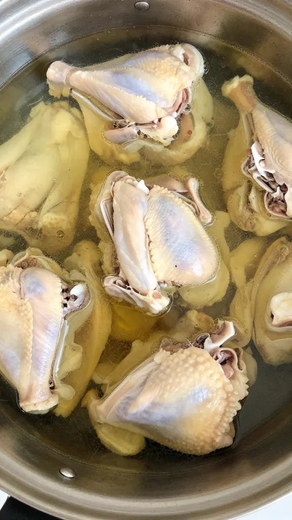 Leftover Rotisserie Chicken Meal Prep Ideas You’Ll Crave chicken carcass simmering in pot for broth, overhead