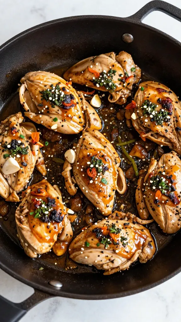 weeknight chicken skillet with garlic and pantry herbs