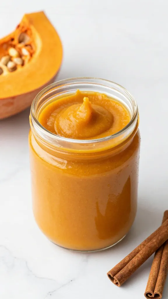 canned pumpkin purée and cinnamon on marble countertop